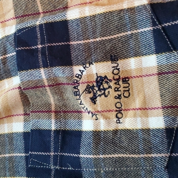 SANTA Barbara Men's Flannel Plaid Long Sleeve Shirt - Picture 4 of 7